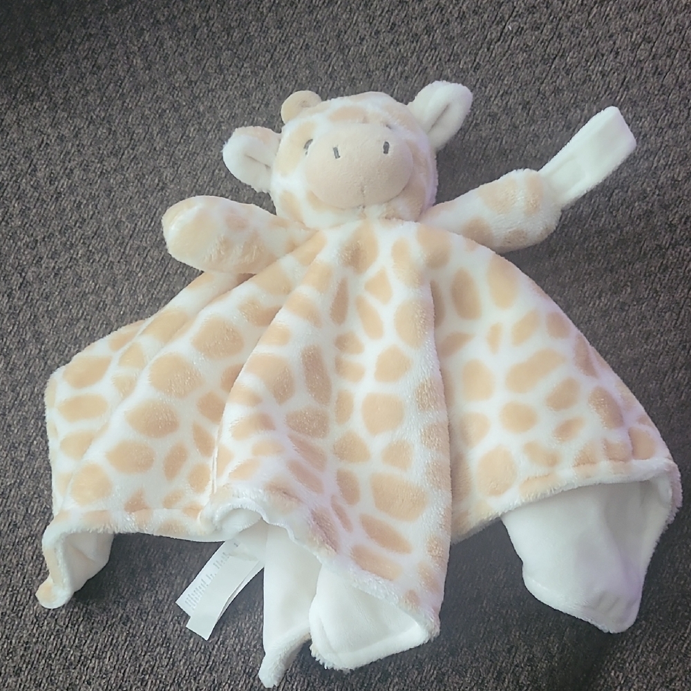 Giraffe Plush Security Blanket, Pacifier Holder.